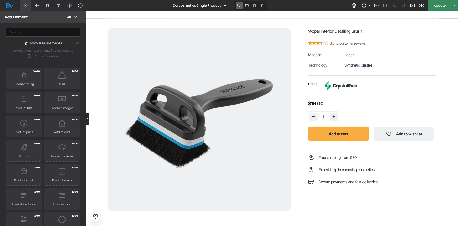BeBuilder WooCommerce single product template