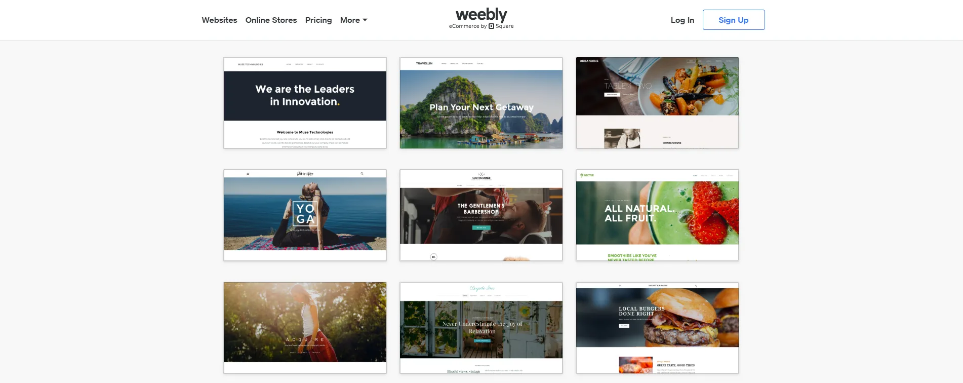 Weebly business layouts proposition
